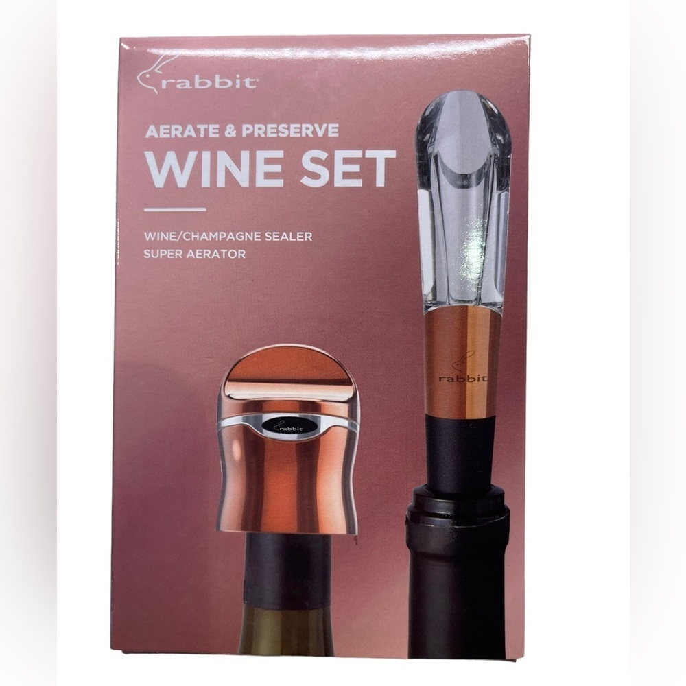❤️❤️LAST CHANCE ❤️❤️ Rabbit - Aerate & Preserve Wine set - Rose Gold